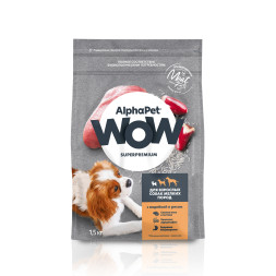 AlphaPet WOW Superpremium сухой полнорационный корм для взрослых собак мелких пород с индейкой и рисом - 1,5 кг