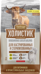 Деревенские лакомства Холистик Премьер сухой корм для взрослых стерилизованных кошек, с говядиной - 10 кг
