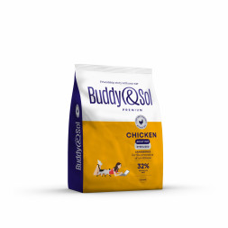 Buddy&amp;Sol Premium Sterilized сухой корм для взрослых стерилизованных кошек с курицей - 400 г