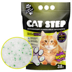Cat Step Arctic Neon наполнитель впитывающий силикагелевый - 3,8 л (1,7 кг)