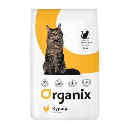 Organix сухой корм для кошек крупных пород с курицей - 7,5 кг