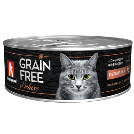 Зоогурман Grain Free Deluxe влажный корм для взрослых кошек, с перепелкой - 100 г x 24 шт