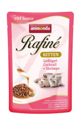Animonda Rafine Soupe Kitten влажный корм для котят с коктейлем из мяса домашней птицы и креветок - 100 г (24 шт в уп)