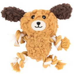 AROMADOG Rescue игрушка для собак Собачка с канатами, 15 см, с пищалкой, рыжий
