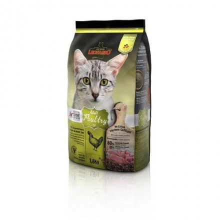 Сухой беззерновой корм Leonardo Adult Poultry GF для взрослых кошек с птицей - 1,8 кг