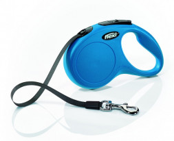 Camon поводок-рулетка для собак Flexi New Classic с лентой синий, размер XS, 3 м