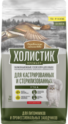 Деревенские лакомства Холистик Премьер сухой корм для взрослых стерилизованных кошек, с уткой - 10 кг