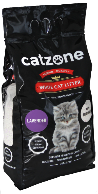 Catzone Lavender комкующйися наполнитель для кошачьего туалета с ароматом лаванды - 5 кг