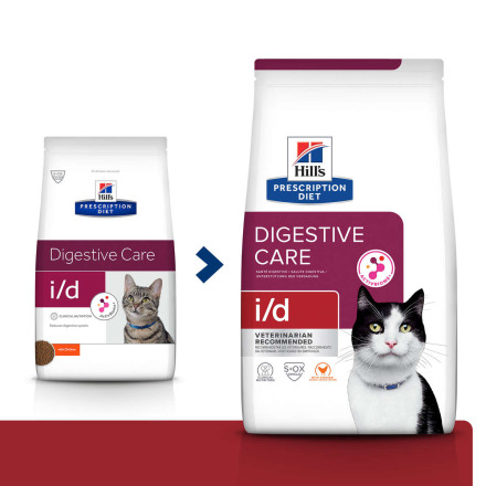 Hills Prescription Diet i/d сухой диетический корм для взрослых кошек при лечении заболеваний ЖКТ, с курицей - 400 г
