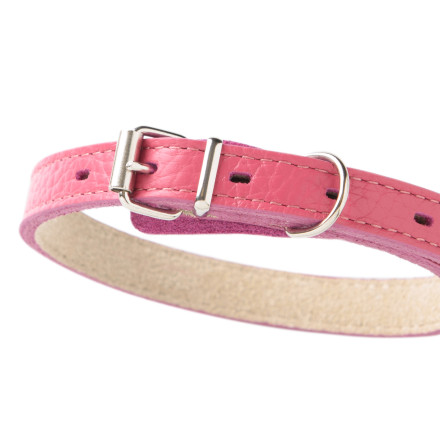 Mr.Kranch ошейник для собак, из натуральной кожи, прямой, 33-40 см, розовый