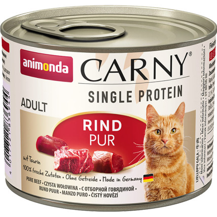 Animonda Carny Single Protein Adult влажный монобелковый корм для взрослых кошек с говядиной - 200 г (6 шт в уп)