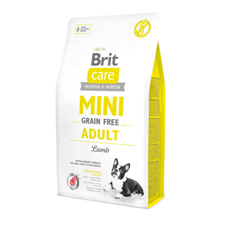 Сухой беззерновой корм Brit Care для собак мелких пород с ягненком - 2 кг