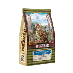 Dezzie Sensitive Digestion Cat сухой корм для взрослых кошек с чувствительным пищеварением с курицей и индейкой - 2 кг