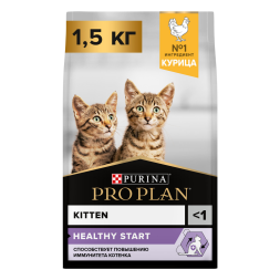 Purina Pro Plan сухой корм для котят от 1 до 12 месяцев с курицей - 1,5 кг