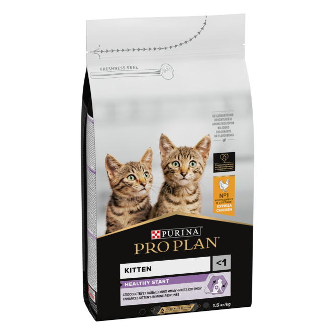 Purina Pro Plan сухой корм для котят от 1 до 12 месяцев с курицей - 1,5 кг