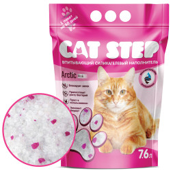Cat Step Arctic Pink наполнитель впитывающий силикагелевый - 7,6 л (3,3 кг)