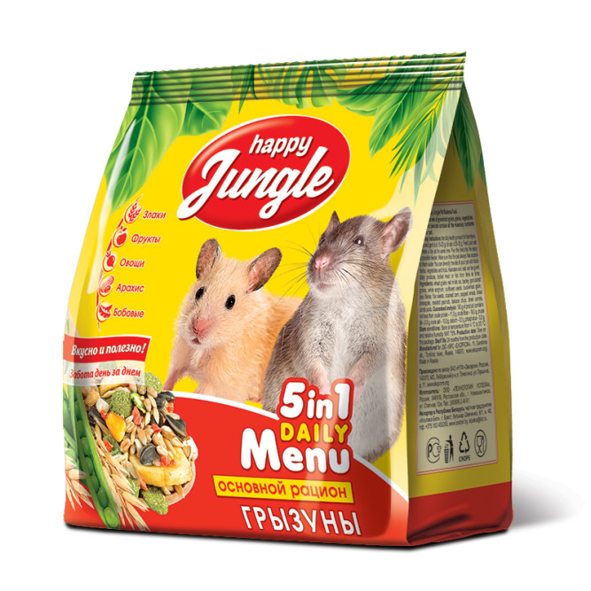 Happy Jungle универсальный сухой корм для грызунов - 350 г