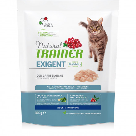 Trainer Natural Cat Exigent Adult сухой корм для привередливых кошек с белым мясом - 300 г