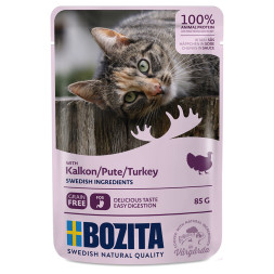 Bozita Pouch Turkey влажный корм для взрослых кошек с кусочками в соусе с индейкой - 85 г