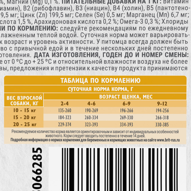 Брит Кеа Dog Puppy&amp;Junior M Healthy Growth сухой корм для щенков средних пород, с индейкой и уткой - 1,5 кг