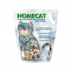 Homecat Морозная свежесть cиликагелевый впитывающий наполнитель с ароматом морозной свежести - 3,6 л