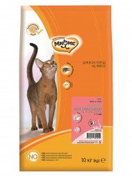 Мнямс Skin &amp; Coat сухой корм для взрослых кошек для кожи и шерсти с лососем - 10 кг