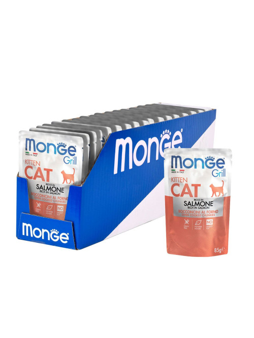Monge Cat Grill влажный корм для котят с норвежским лососем в паучах 85 г (28 шт в уп)