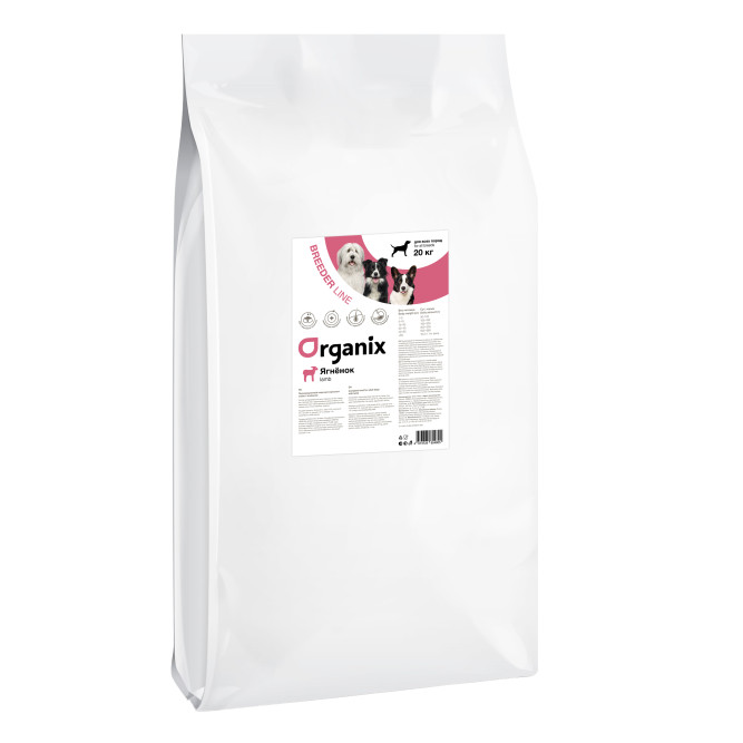 Organix Breeder сухой корм для взрослых собак средних и крупных пород, с ягненком - 20 кг