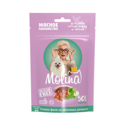 Molina лакомство для взрослых собак мелких пород и щенков &quot;Утиное филе на яблочных дольках&quot; - 50 г
