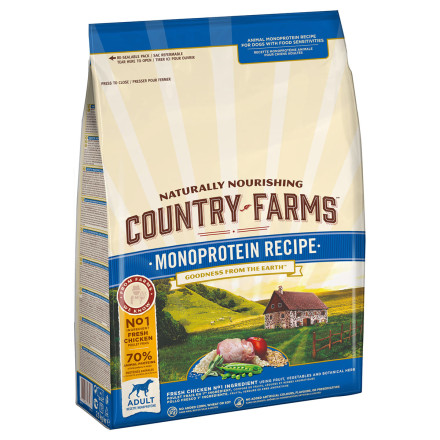 Country Farms сухой монопротеиновый корм для взрослых собак с курицей - 2,5 кг
