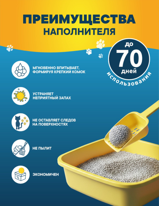 Fresh Paws Comfort комкующийся минеральный бентонитовый наполнитель для кошачьего туалета - 20 л (8 кг)