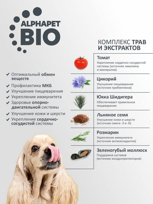 AlphaPet Superpremium сухой полнорационный корм для взрослых собак мелких пород с индейкой и рисом - 1,5 кг