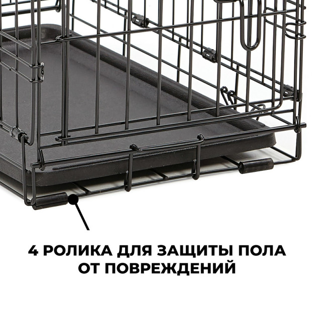 MidWest клетка iCrate 76х48х53h см 2 двери черная