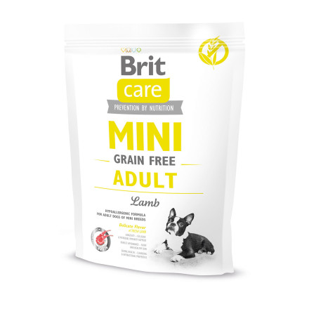 Сухой беззерновой корм Brit Care для собак мелких пород с ягненком - 400 г
