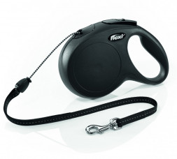 Camon поводок-рулетка для собак Flexi New Classic со шнурком и лентой черный, размер XS, 3 м