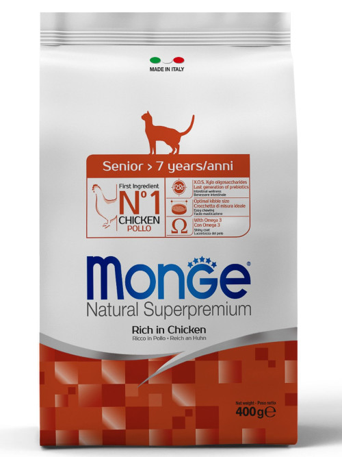 Monge Cat Senior сухой корм для пожилых кошек старше 7 лет 400 г