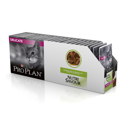 Purina Pro Plan Delicate влажный корм для взрослых кошек с чувствительным пищеварением с ягненком в соусе - 85 г