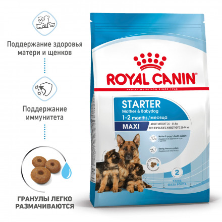 Royal Canin Maxi Starter Mother &amp; Babydog для щенков крупных размеров до 2-месяцев и сук в последней трети беременности и во время лактации - 4 кг