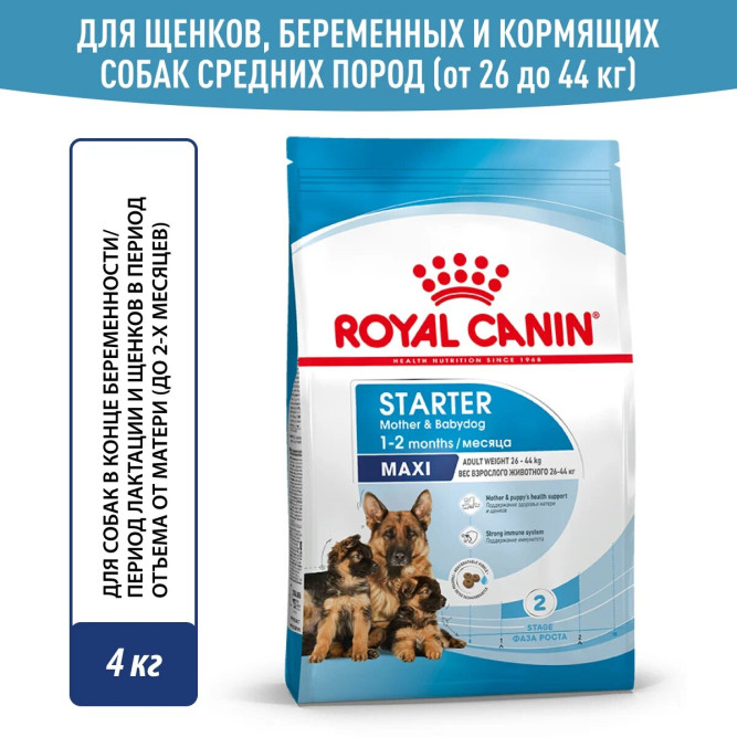 Royal Canin Maxi Starter Mother &amp; Babydog для щенков крупных размеров до 2-месяцев и сук в последней трети беременности и во время лактации - 4 кг