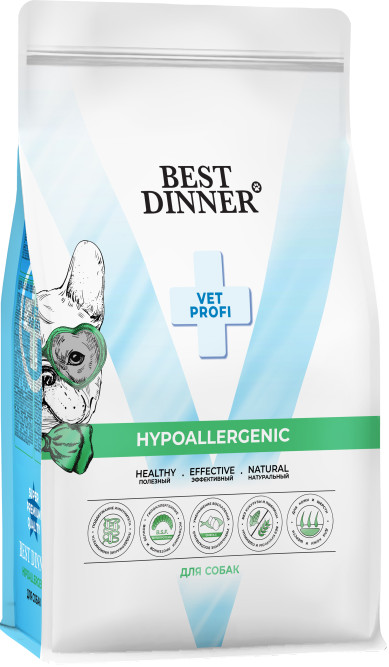 Best Dinner Vet Profi Hypoallergenic сухой корм для собак при пищевой аллергии и непереносимости - 12 кг