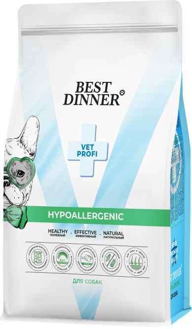 Best Dinner Vet Profi Hypoallergenic сухой корм для собак при пищевой аллергии и непереносимости - 12 кг
