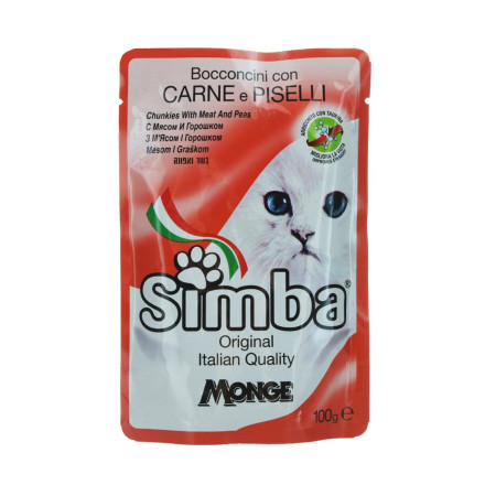 Simba Cat Pouch паучи для кошек мясо с горохом - 100 гр х 24