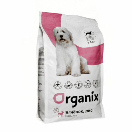 Organix сухой корм для собак крупных пород с ягненком и рисом - 2,5 кг
