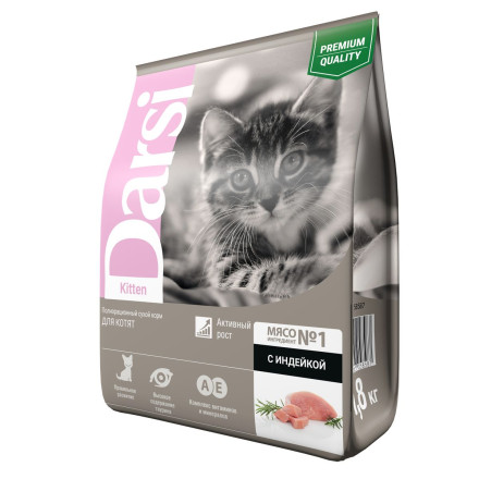 Darsi Kitten сухой корм для котят с индейкой - 1,8 кг