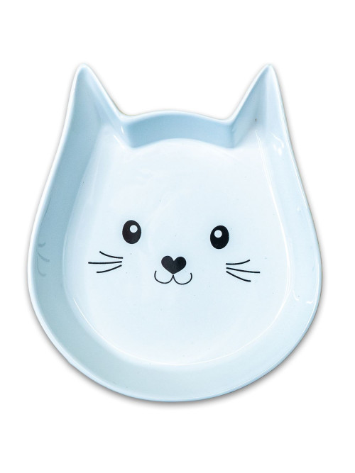 Mr.Kranch миска керамическая для кошек "Мордочка кошки белая", 130 мл