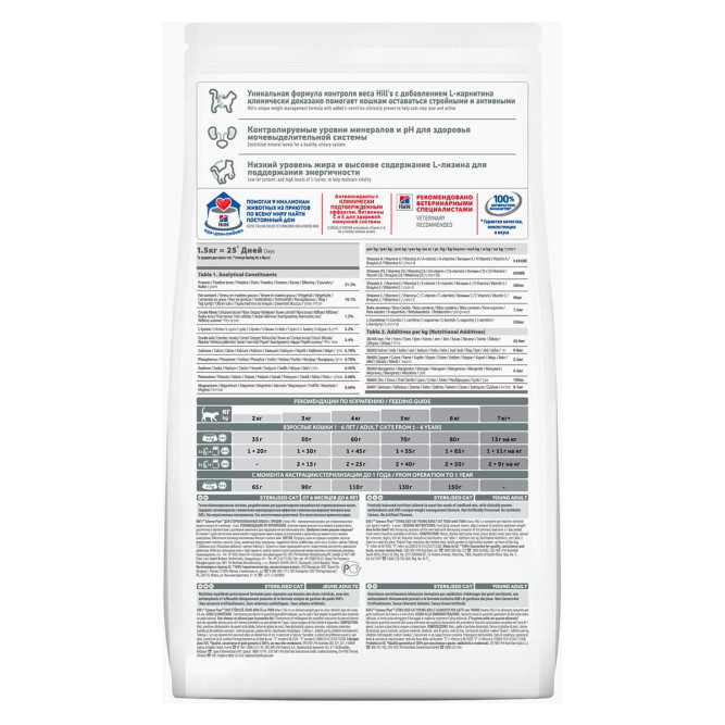 Сухой корм Hills Science Plan для молодых стерилизованных кошек и кастрированных котов, с тунцом - 1,5 кг