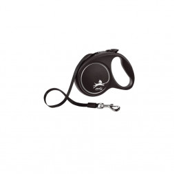 Flexi Black Design tape M поводок-рулетка для собак, черная 5 м, до 25 кг