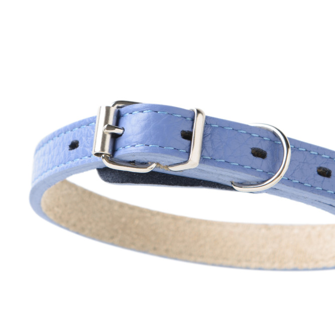 Mr.Kranch ошейник для собак, из натуральной кожи, прямой, 39-50 см, васильковый