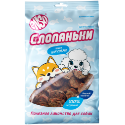 ENSO Слопаньки лакомство для собак чипсы из лосося с морковью, размер L - 40 г