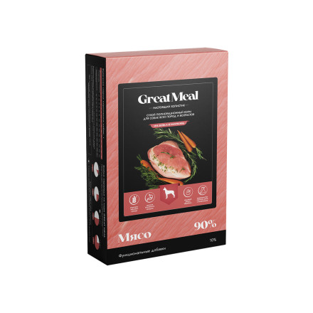 Great Meal Холистик сухой корм для собак всех пород и возрастов с индейкой и морковью - 1 кг